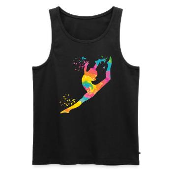 Gymnast with Floor Rhythmic Gymnastics - Men's Premium Organic Tank Top - black - Front - AI Model Male 178 light (178cm)