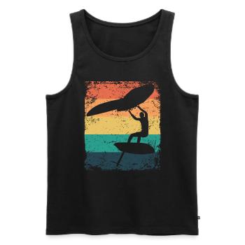 Flügelfolie Wingsurfing Retro-folie Flügel - Männer Premium Bio Tank Top - Schwarz - Vorne - AI Model Male 178 light (178cm)