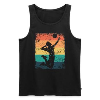 Volleyball Player Retro Beach Volleyball - Men's Premium Organic Tank Top - black - Front - Michal (187cm)