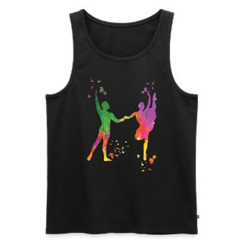Ballet Danse Couple Femme Ballerine - Débardeur bio Premium Homme - noir - Devant - AI Model Male 178 light (178cm)