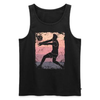 Volleyball Joueur Retro Beach Volleyball - Débardeur bio Premium Homme - noir - Devant - Michal (187cm)