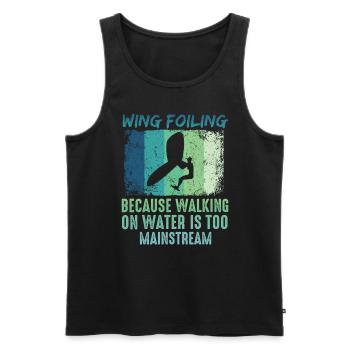 Wing Foil Wingsurfing Retro Foil Wing - Men's Premium Organic Tank Top - black - Front - AI Model Male 178 light (178cm)
