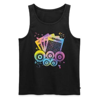 Bingo Bälle Farbsprotzer Frauen Männer Bingo - Männer Premium Bio Tank Top - Schwarz - Vorne - AI Model Male 178 light (178cm)