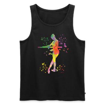 Ballet Dancer Colorsplash Ballerina - Men's Premium Organic Tank Top - black - Front - Michal (187cm)