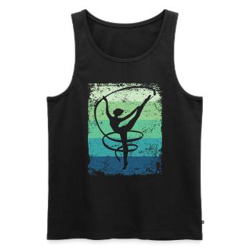 Gymnaste Gymnaste Gymnastique Rythmique Rétro - Débardeur bio Premium Homme - noir - Devant - Michal (187cm)