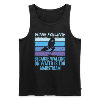 Wing Foil Wingsurfing Retro Foil Wing - Men's Premium Organic Tank Top - black - Front - AI Model Male 178 light (178cm)