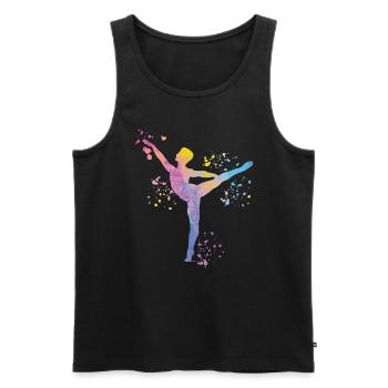 Ballet Danseur Colorsplash Man Ballerino - Débardeur bio Premium Homme - noir - Devant - Michal (187cm)