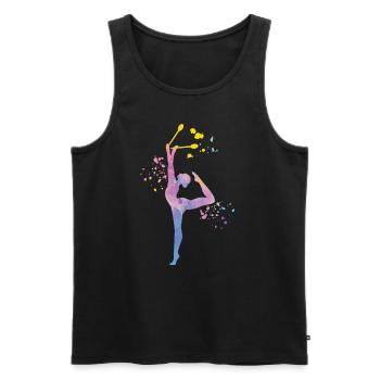 Gymnast with clubs Rhythmic gymnastics - Men's Premium Organic Tank Top - black - Front - Michal (187cm)