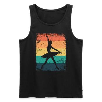 Ballett Tänzerin Vintage Frau Ballerina - Männer Premium Bio Tank Top - Schwarz - Vorne - AI Model Male 178 light (178cm)