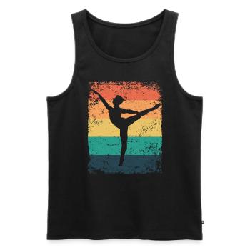 Ballett Tänzer Vintage Mann Ballerino - Männer Premium Bio Tank Top - Schwarz - Vorne - AI Model Male 178 light (178cm)