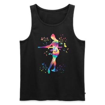 Ballet Dancer Colorsplash Ballerina - Men's Premium Organic Tank Top - black - Front - Michal (187cm)