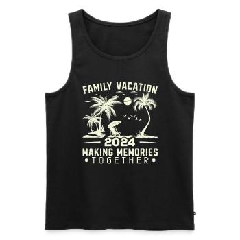 Vacances d’été en famille Créer des souvenirs - Débardeur bio Premium Homme - noir - Devant - Michal (187cm)