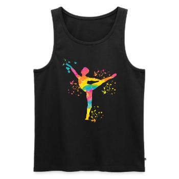 Ballet Danseur Colorsplash Man Ballerino - Débardeur bio Premium Homme - noir - Devant - Michal (187cm)