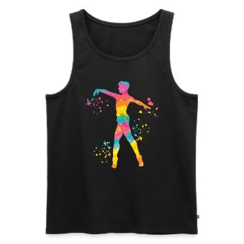 Ballet Danseur Colorsplash Man Ballerino - Débardeur bio Premium Homme - noir - Devant - Michal (187cm)