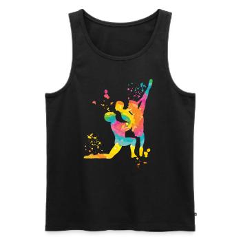 Ballet Danse Couple Femme Ballerine - Débardeur bio Premium Homme - noir - Devant - AI Model Male 178 light (178cm)
