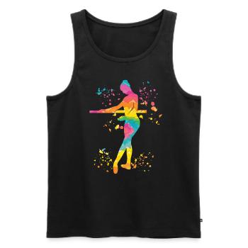 Ballet Dancer Colorsplash Ballerina - Men's Premium Organic Tank Top - black - Front - Michal (187cm)