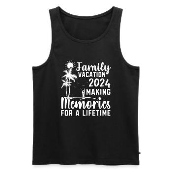 Vacances en famille 2024 Créer des souvenirs - Débardeur bio Premium Homme - noir - Devant - Michal (187cm)