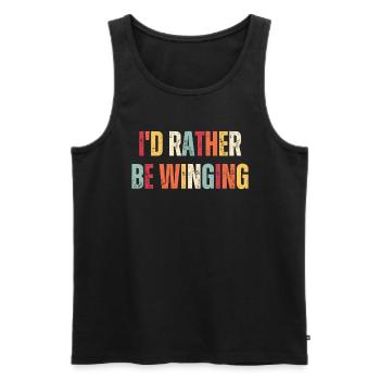 I'd Rather Be Winging Wingsurfing - Männer Premium Bio Tank Top - Schwarz - Vorne - Michal (187cm)