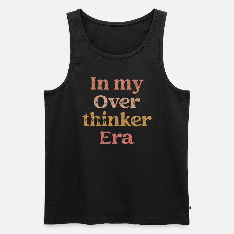 Dans mon ère Overthinker Overthink - Débardeur bio Premium Homme - noir