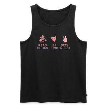 Reading Books Friendly Being Crazy Reading - Men's Premium Organic Tank Top - black - Front - Michal (187cm)
