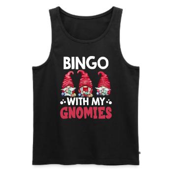 Bingo avec mes gnomies Bingo drôle - Débardeur bio Premium Homme - noir - Devant - Michal (187cm)