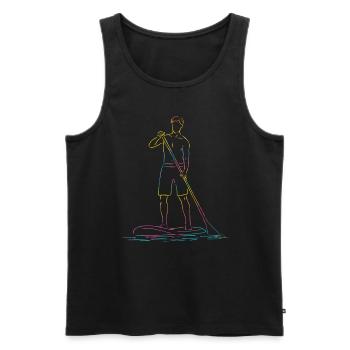 Stand Up Paddling Stand Up Board Sup - Men's Premium Organic Tank Top - black - Front - AI Model Male 178 light (178cm)