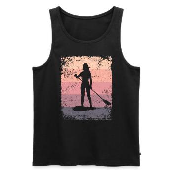 Stand Up Paddling Stand Up Board Sup - Men's Premium Organic Tank Top - black - Front - AI Model Male 178 light (178cm)