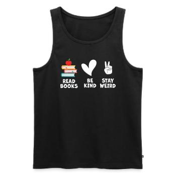 Reading Books Friendly Being Crazy Reading - Men's Premium Organic Tank Top - black - Front - Michal (187cm)