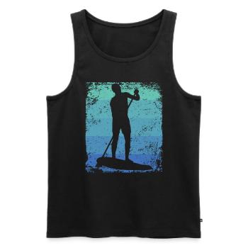 Stand Up Paddling Stand Up Board Sup - Men's Premium Organic Tank Top - black - Front - AI Model Male 178 light (178cm)