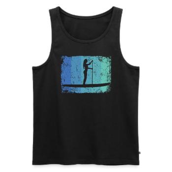 Stand Up Paddling Stand Up Board Sup - Men's Premium Organic Tank Top - black - Front - AI Model Male 178 light (178cm)