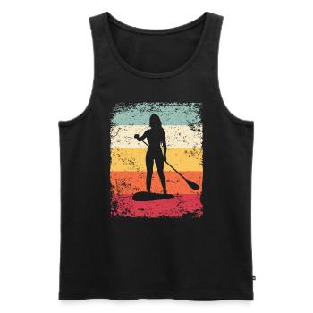 Stand Up Paddling Stand Up Board Sup - Men's Premium Organic Tank Top - black - Front - AI Model Male 178 light (178cm)