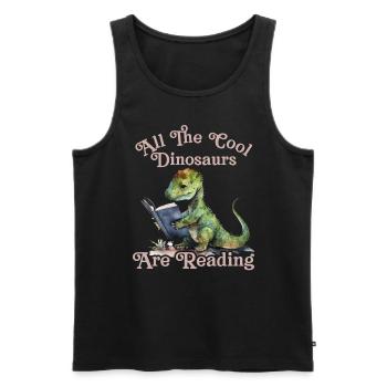 Alle Coolen dinosaurier Lesen Kids - Männer Premium Bio Tank Top - Schwarz - Vorne - Michal (187cm)