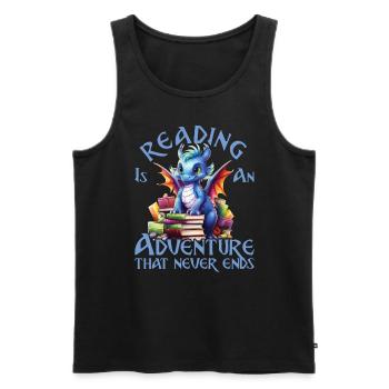Lesen Ist Ein Abenteuer Bibliothek Lehrer - Männer Premium Bio Tank Top - Schwarz - Vorne - Michal (187cm)