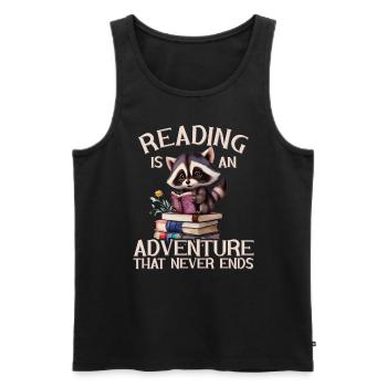 Lesen Ist Ein Abenteuer Bibliothek Lehrer - Männer Premium Bio Tank Top - Schwarz - Vorne - Michal (187cm)