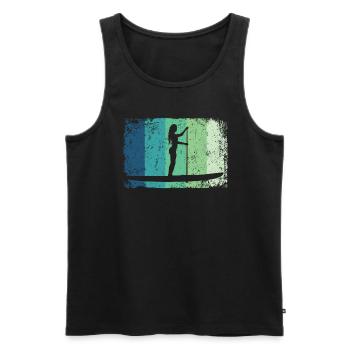 Stand Up Paddling Stand Up Board Sup - Men's Premium Organic Tank Top - black - Front - AI Model Male 178 light (178cm)