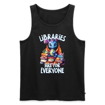 Bibliotheken Sind Für Alle Da Bibliothekar - Männer Premium Bio Tank Top - Schwarz - Vorne - Michal (187cm)
