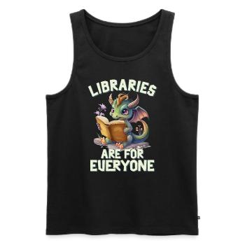 Libraries are for everyone Librarian - Men's Premium Organic Tank Top - black - Front - Michal (187cm)