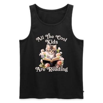 Alle Coolen Kids Lesen katze - Männer Premium Bio Tank Top - Schwarz - Vorne - Michal (187cm)