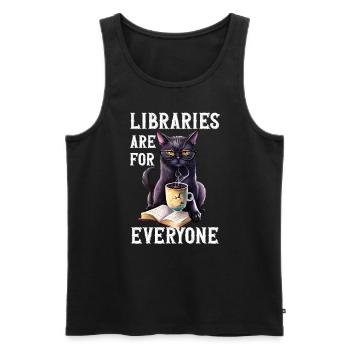 Libraries are for everyone Librarian - Men's Premium Organic Tank Top - black - Front - Michal (187cm)