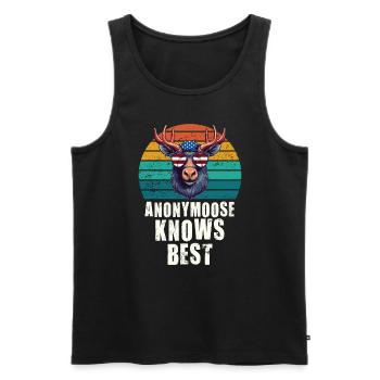 Anonymoose Knows Best Cool Elch - Männer Premium Bio Tank Top - Schwarz - Vorne - Michal (187cm)