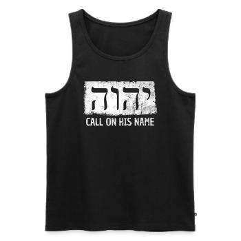 YHWH JHVH Témoins de Jéhovah Symboles du tétragramme - Débardeur bio Premium Homme - noir - Devant - AI Model Male 178 light (178cm)