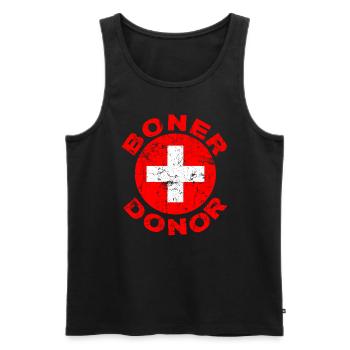 Boner Donor Funny Halloween Costume Idea - Men's Premium Organic Tank Top - black - Front - AI Model Male 178 light (178cm)