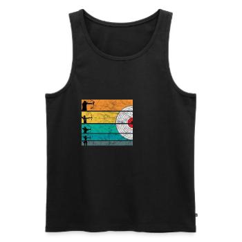 Archershooting Archer Bow Arrow Longbow - Men's Premium Organic Tank Top - black - Front - AI Model Male 178 light (178cm)
