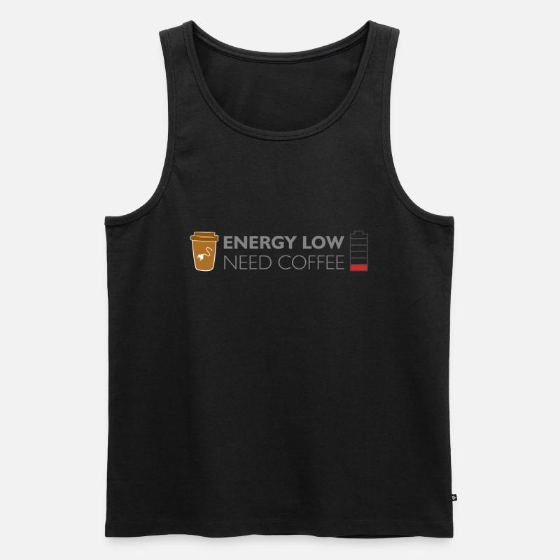 low energy need coffee - Männer Premium Bio Tank Top - Schwarz