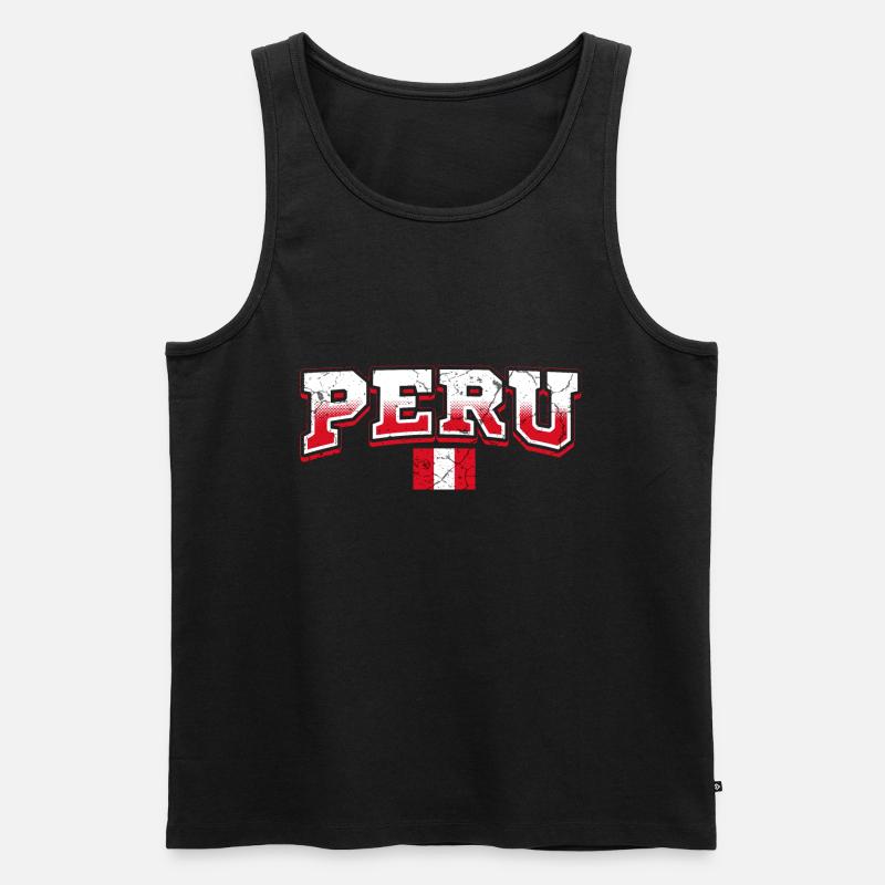 Peru Fan - Männer Premium Bio Tank Top - Schwarz