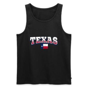 Texas - Männer Premium Bio Tank Top - Schwarz - Vorne - AI Model Male 178 light (178cm)