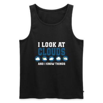 Ich Sehe Die Wolken An Und Weiß Dinge - - Männer Premium Bio Tank Top - Schwarz - Vorne - Michal (187cm)