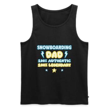 Papa Snowboarder,Vatertagsgeschenk - Männer Premium Bio Tank Top - Schwarz - Vorne - Michal (187cm)