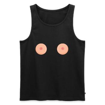 boobs - Männer Premium Bio Tank Top - Schwarz - Vorne - AI Model Male 178 light (178cm)