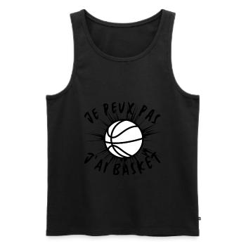 je peux pas j'ai basket - Débardeur bio Premium Homme - noir - Devant - Michal (187cm)